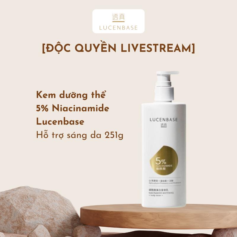 Sữa dưỡng thể body 5% Niacinamide Lucenbase hỗ trợ dưỡng sáng da 251g