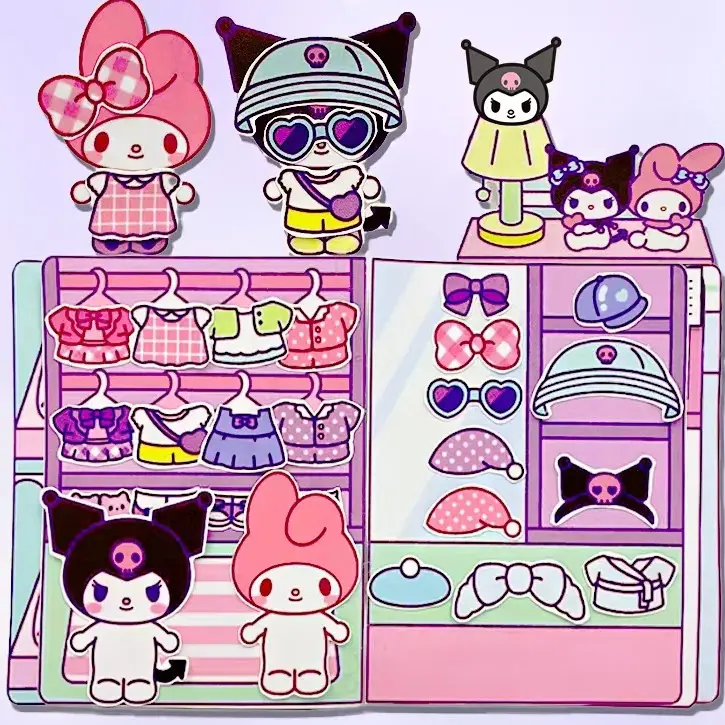 BARU Souvenir DIY Buku Mainan Edukasi Sanrio Buatan Rumah Sanrio Cool Book Paper Doll Misaki Spesial