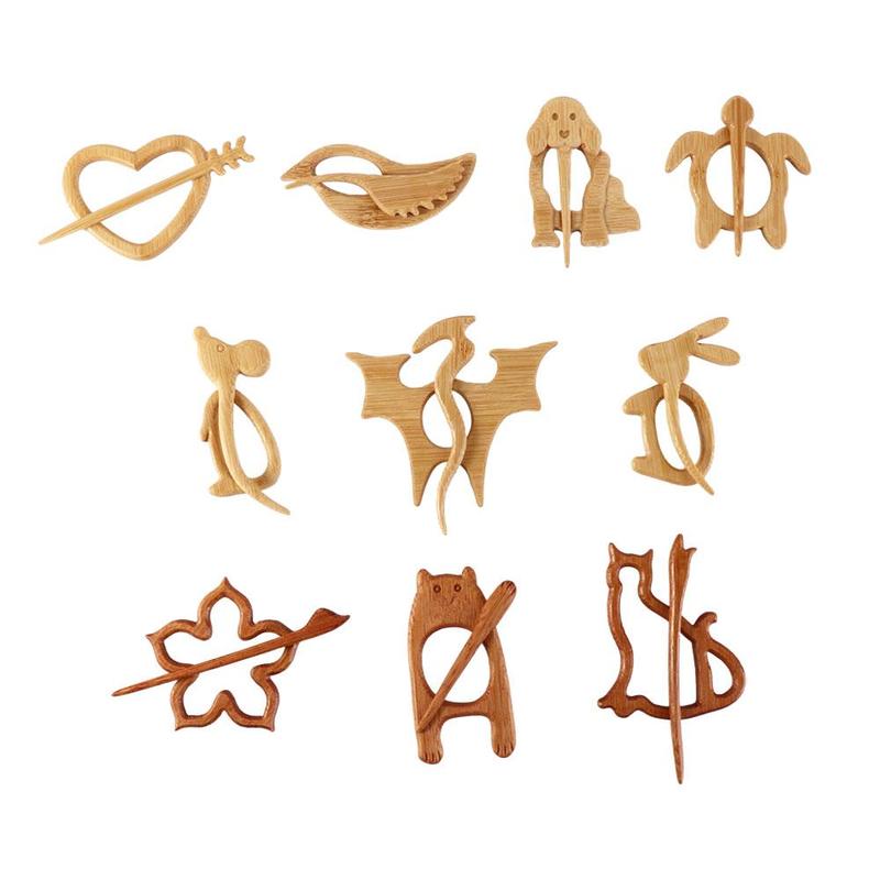 Product Introduction of Sweater Brooch Girl Gifts Trendy Bear Rabbit Animal Flower Heart Clothing Accessory Wooden Brooch Fashion Jewelry Women Brooch 8