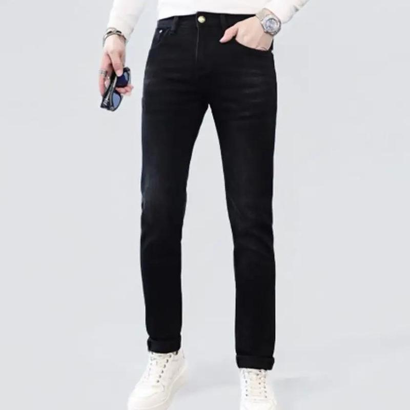 Quần jean dài nam màu xám đen trơn chất bò có co dãn nhẹ QA105 kiểu form dáng skinny mới Menswear Pants Có Túi