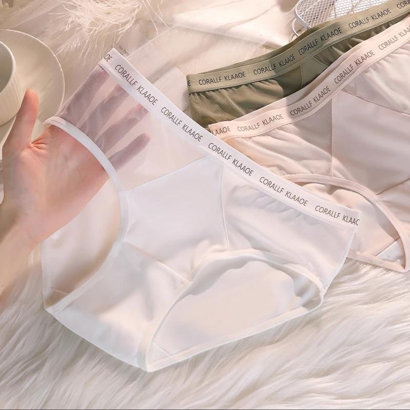 Set 5 Quần Lót Nữ Vải Su Lạnh Phối Ren Lưới Cao cấp, Quần Chip Nữ Cạp Chữ trẻ trung (Women Voi) S116