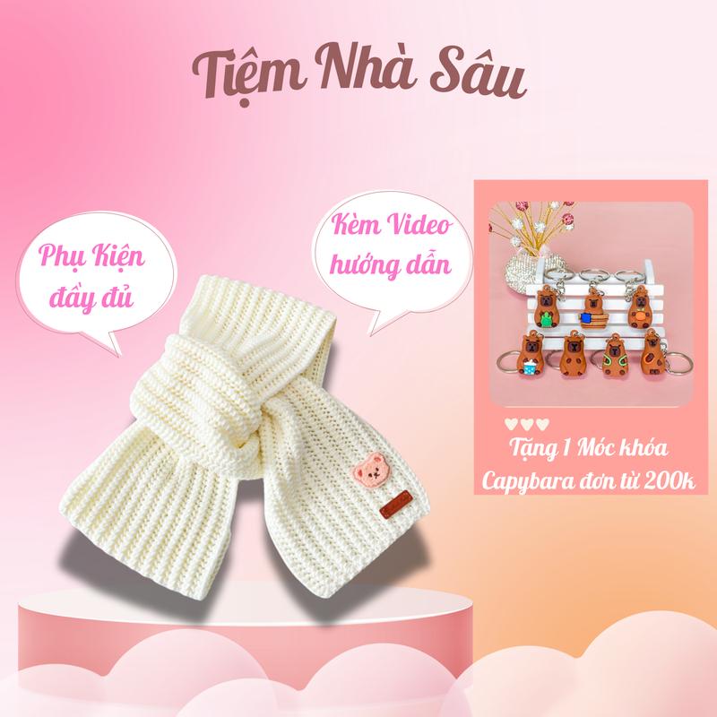 Bộ nguyên liệu móc khăn quàng cổ len COTTON LOVE, mềm mại
