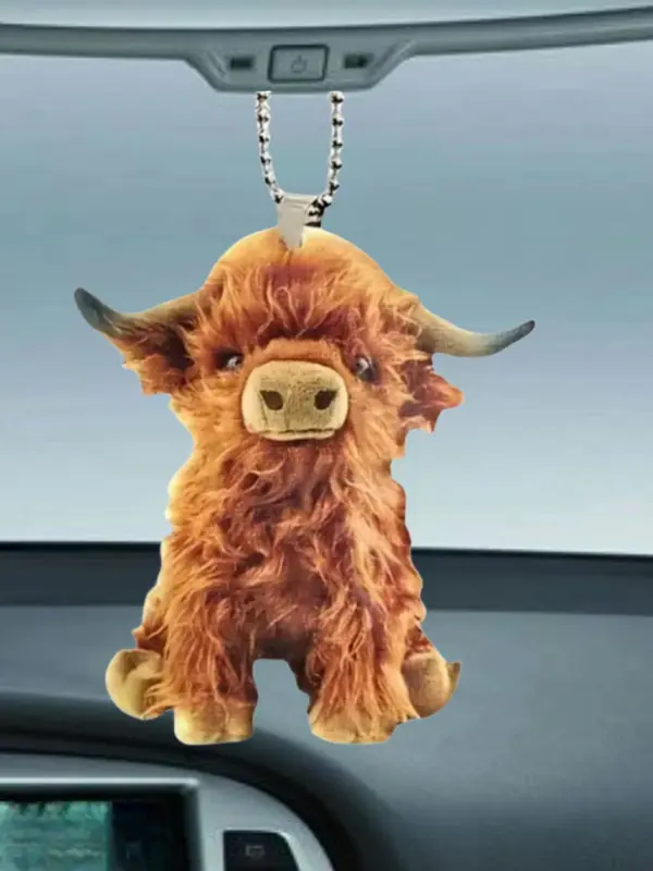 Cute Cartoon Cow Acrylic Pendant, Car Rearview Mirror Pendant, Exquisite Bag Pendant, Keychain Decoration, Home Decoration, Holiday Party Decoration, Gift for Children 5
