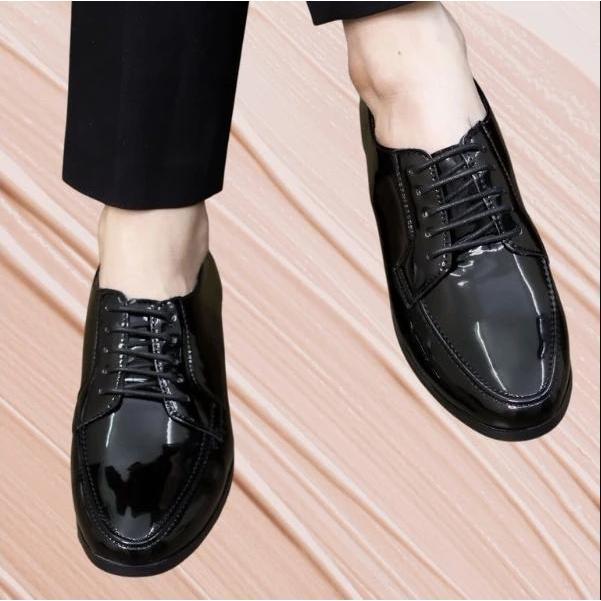Giày Tây Nam Công Sở Da Bóng Buộc Dây 2 Cao Cấp Da PU 100% Size 37-44 Cao Su Shoes - Xu Hướng Thời Trang Mới Nhất Năm 2025 4