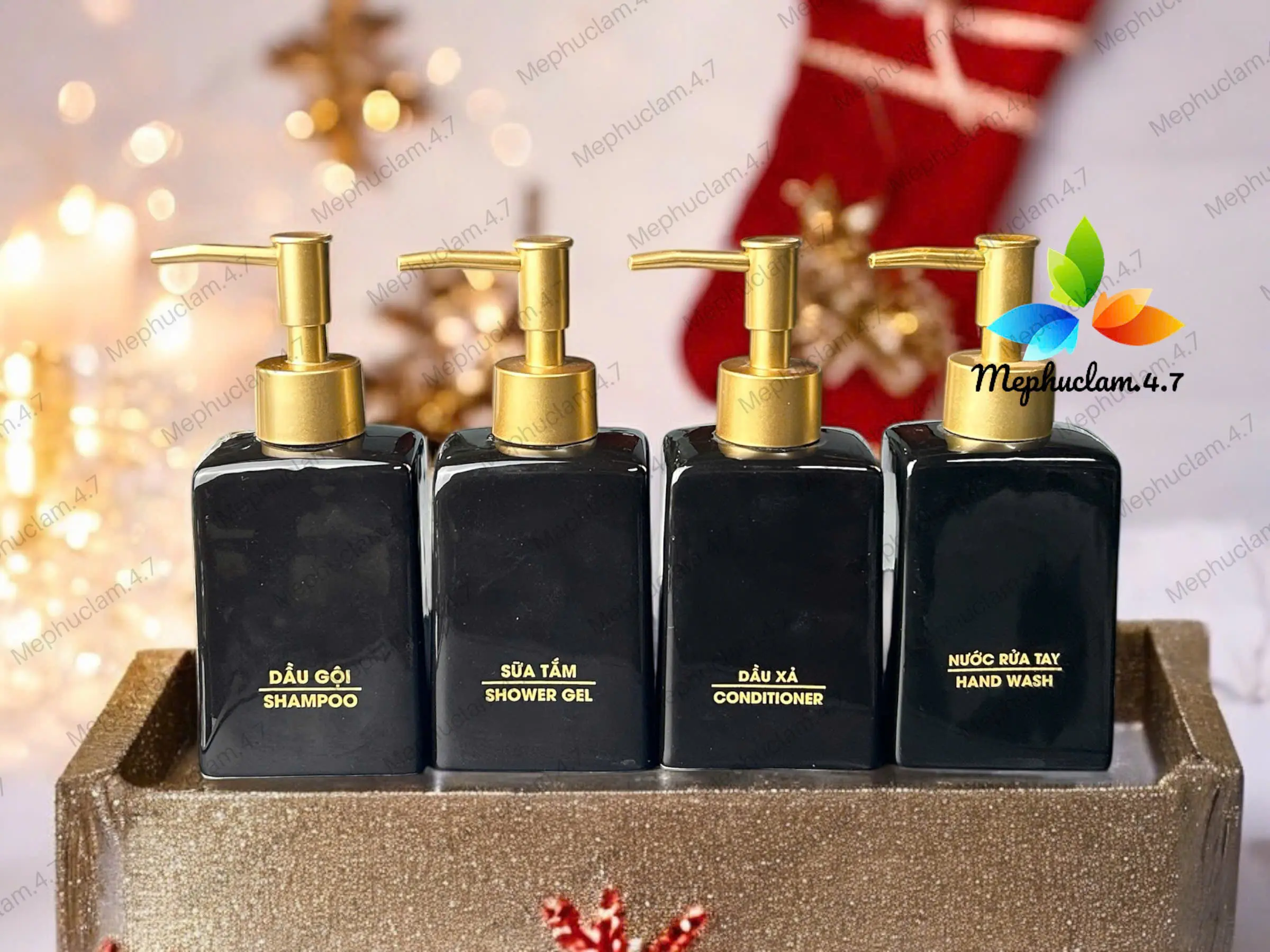 Bình Gốm Sứ dáng chữ nhật đựng dầu gội, sữa tắm, nước rửa tay, cốc đánh răng,... phụ kiện phòng tắm cho khách sạn, nhà nghỉ, homestay,...