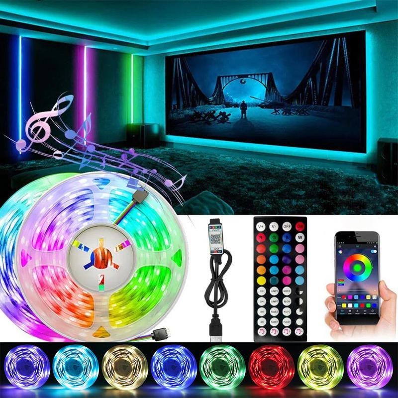 RGB LED Lights Bar, Smart App Control LED Light Strips with 44-Key Remote Control, TV & PC Backlighting LED Light for Bedroom, Living Room, Kitchen, Gaming Decorative Night Light, Home Gadgets, Christmas Decorations Gadgets 4