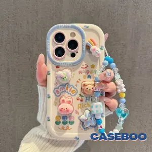 CaseBoo Casing Untuk Realme C65 C67 C51 C53 C63 C35 C55 C61 C51s C11 5 5i 8i 5s 6i C30C12 12  C20 12X C30s C15 C25s C20A C25Y C3 C25 Note 50 Narzo N53 10A N63 50i 30A 20A 50 N55 20 50A 10 Boneka Beruang Kelinci Lucu Kartun Pasangan DIY 3D Doll Soft Case