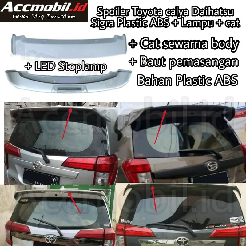 spoiler toyota calya daihatsu sigra plastik plus lampu dan warna 0