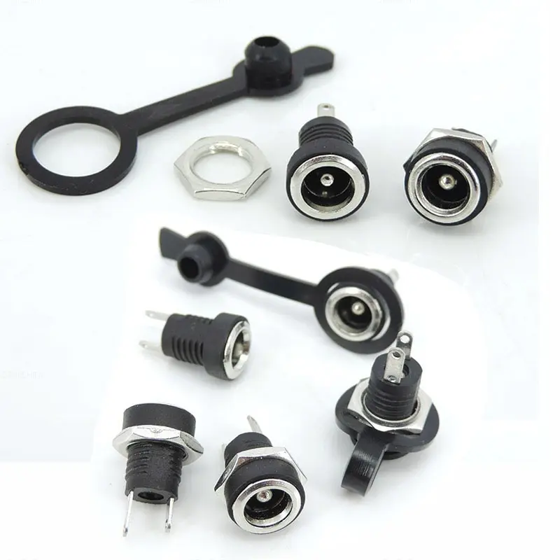 5.5x2.1mm 5.5x2.5mm DC Female Panel Mount Power Jack Socket Supply Connector Plug Adapter 2 Terminal Type DC plug F2SG