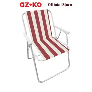 AZKO Soleil Spring Kursi Teras Stripe - Merah Balcony Chair Kursi Outdoor Serbaguna Furniture Rumah Tempat Duduk Kursi Halaman Balkon