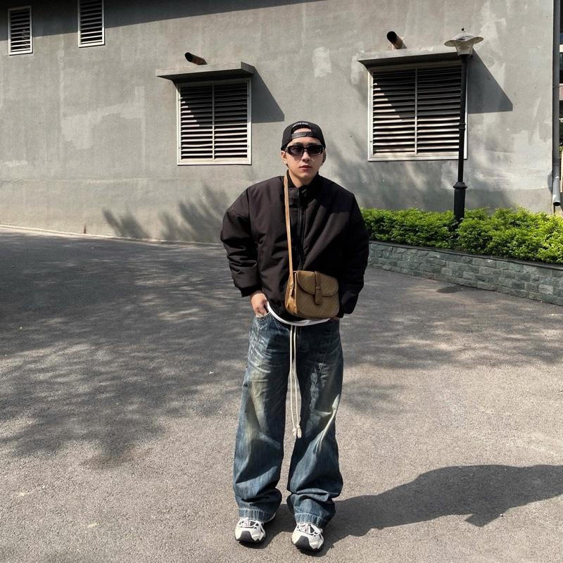 ￼Áo Bomber Pilot chần bông form boxy tay rúm, Áo Phao bomber boxy tay rúm 2024