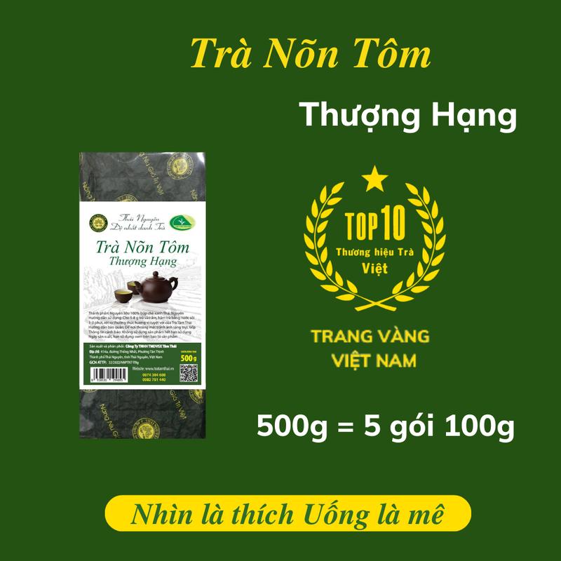 Trà Nõn Tôm Thượng Hạng 500g ( 5 gói 100g) Trà Tâm Thái Chè Xanh Thái Nguyên  Trà Nõn Tôm Tân Cương Thái Nguyên Nước Trà xanh ánh vàng mật ong Green Tea
