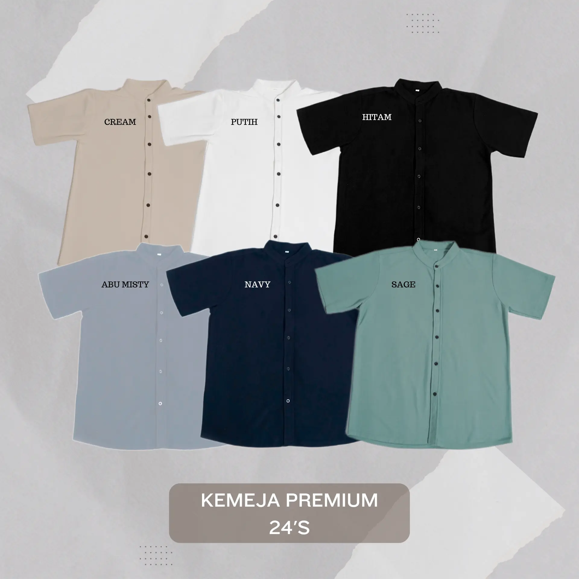 KEMEJA PRIA PREMIUM LENGAN PENDEK BAHAN PIQUE (24S) Katun Baju