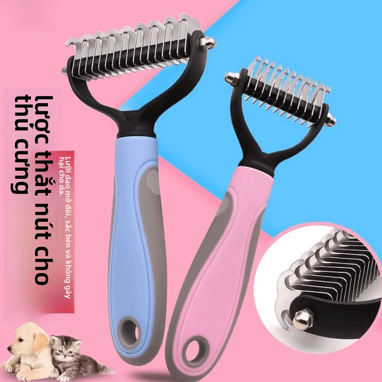 Lược Rụng Lông Cho Thú Cưng, Lược Rụng Lông Hai Mặt, Thép Không Gỉ, Thích Hợp Cho Mèo Và Chó, Làm Sạch Và Chải Lông, Lược Rụng Lông, Lược Giải Tỏa Căng Thẳng Cho Thú Cưng xà  phòng  tắm  chó kéo  cắt  tỉa  thú  cưng xịt  thơm  miệng  cho  chó lược  gỡ  rố