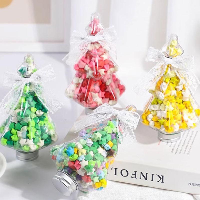 Product Introduction of Mini Star Wishing Bottle Creative Origami Star Plastic Bottle Transparent DIY Craft Plastic Jar Five-pointed Star Glass Storage Bottle 16