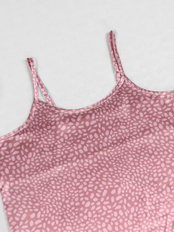 Women's Leopard Print Satin Cami Nightdress, Romantic Soft Comfortable Spaghetti Strap Nightgown for Women, Sleepwear for All Seasons 4