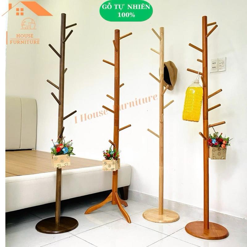 [CHẮC CHẮN- TIỆN NGHI] Cây treo quần áo, mũ túi xách đa năng, cây móc treo quần áo bằng gỗ cao cấp 175cm I.house Store