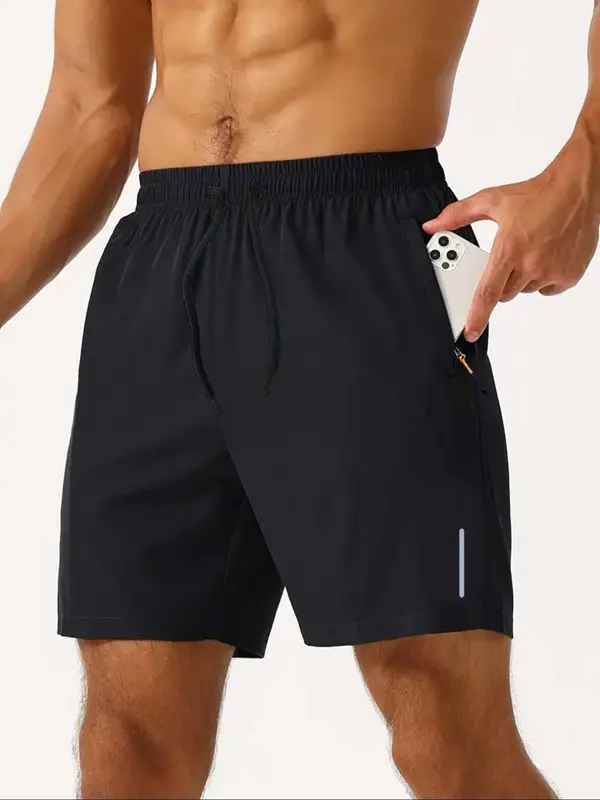 Men's Pocket Shorts, Quick Drying Breathable Shorts, Casual Comfy Shorts for Gym Workout Cycling Hiking Swimming, Men's Summer Bottoms, Athletic Shorts 3