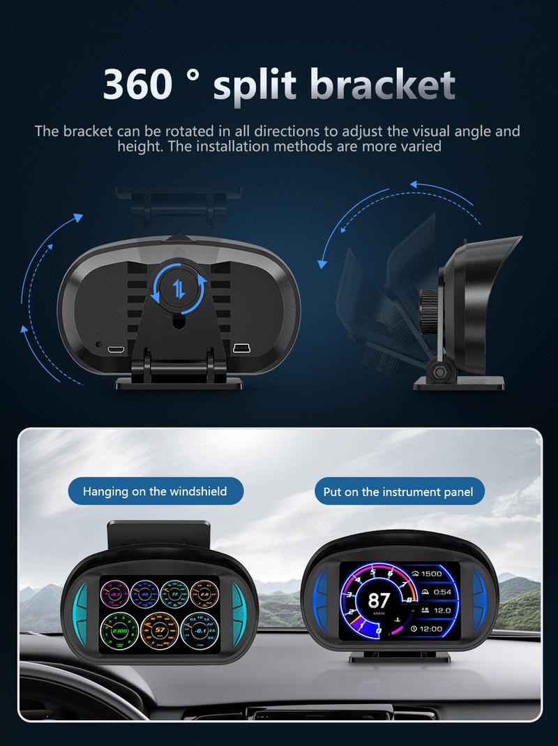 Product Introduction of Majesun P2 Car Digital Speedometer OBD2 GPS HUD Gauge Auto Display Alarm Water Oil Temperature Turbine Pressure on-board Computer 25