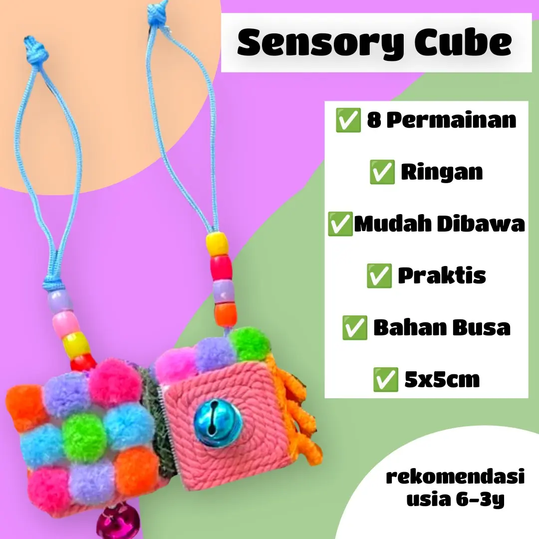 Mainan Montessori Toys Puzzle  Sensory Cube Mainan Asah Motorik Bayi