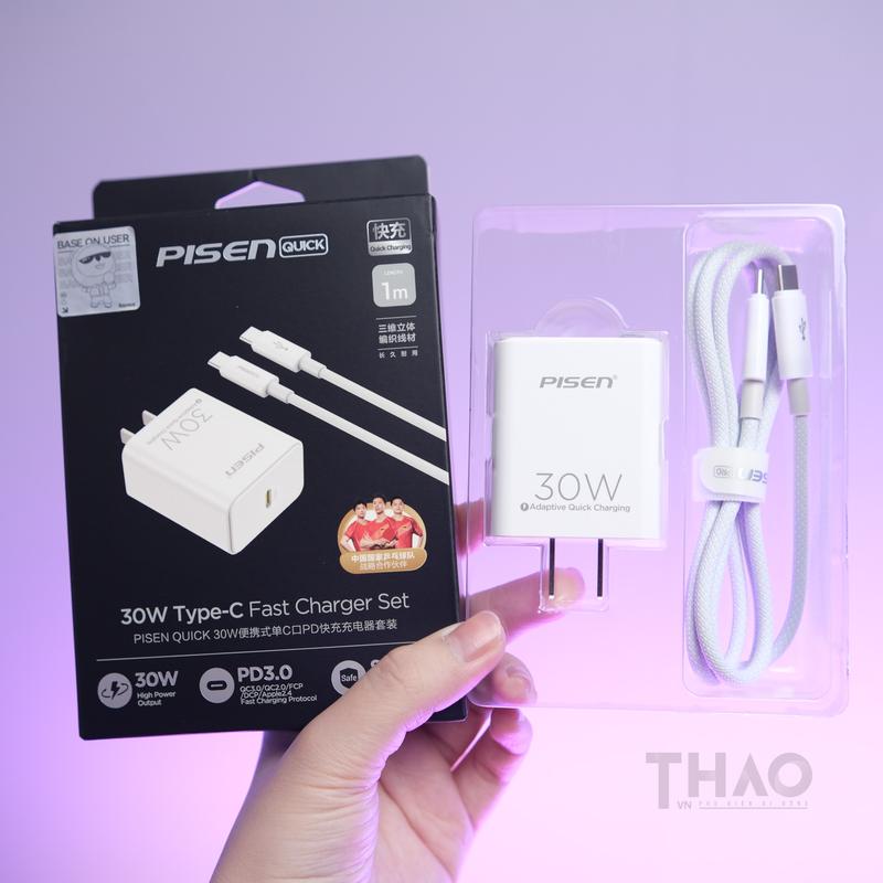Cốc Cáp sạc nhanh 20W/ 30W Pi.sen Type C to L hỗ trợ sạc nhanh 20W chuẩn QC4.0,PD 3.0, nhỏ gọn Phụ Kiện Sạc Điện Thoại