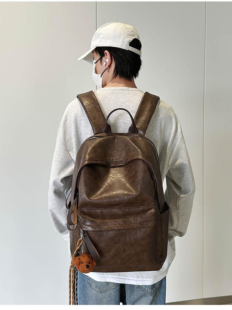 Product Introduction of 2025 Boyatu Hong Kong Style Pu Backpack Female Junior High School Students Large Capacity Lightweight Schoolbag Commuter Travel Backpack Male Fashion 8