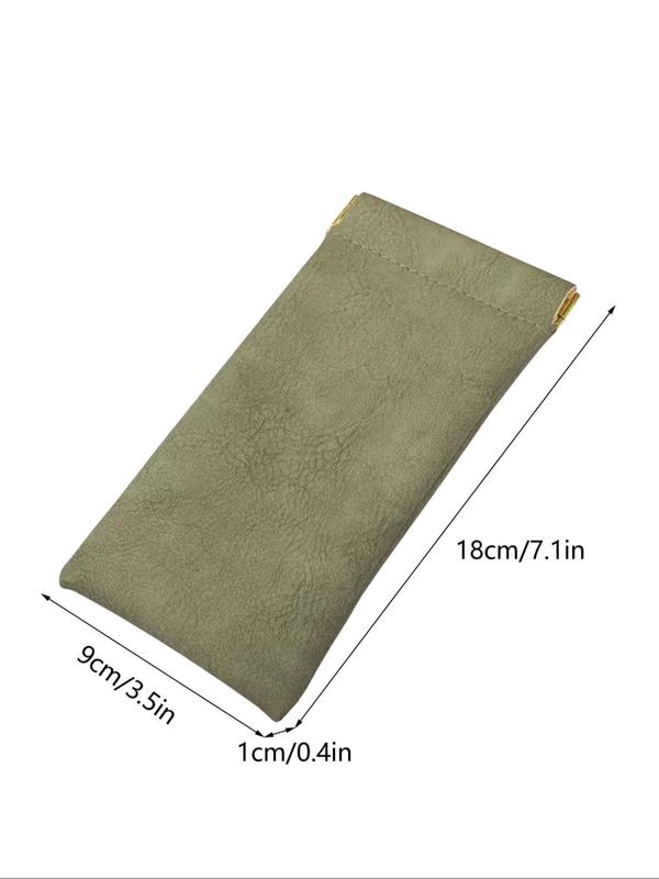 Solid Color Soft Pu Sunglasses Case, 2024 New Style Portable Pu Leather Glasses Case, Anti-scratch Glasses Storage Bag, Eyewear Accessories for Women and Men 5