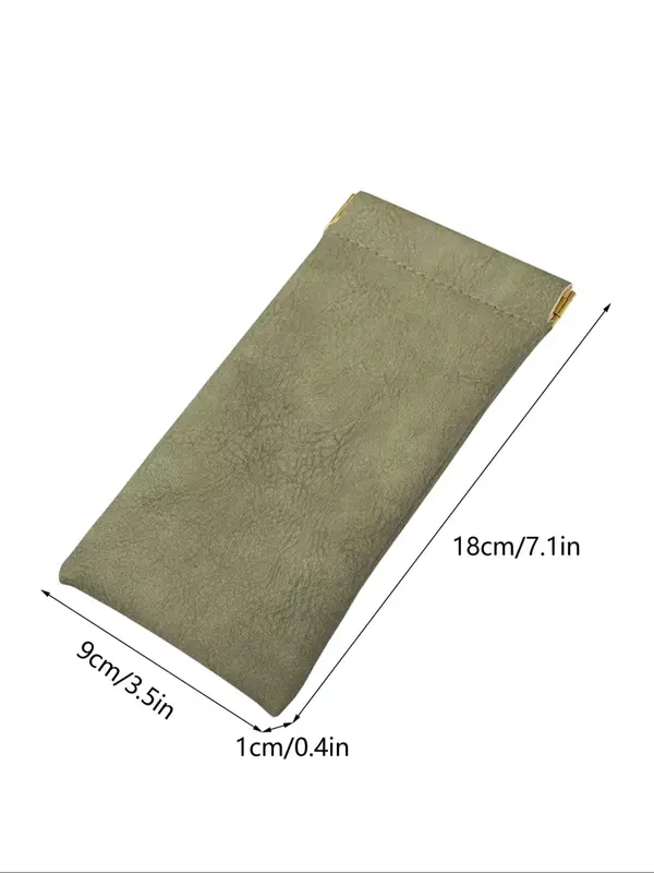 Solid Color Soft Pu Sunglasses Case, 2024 New Style Portable Pu Leather Glasses Case, Anti-scratch Glasses Storage Bag, Eyewear Accessories for Women and Men 5