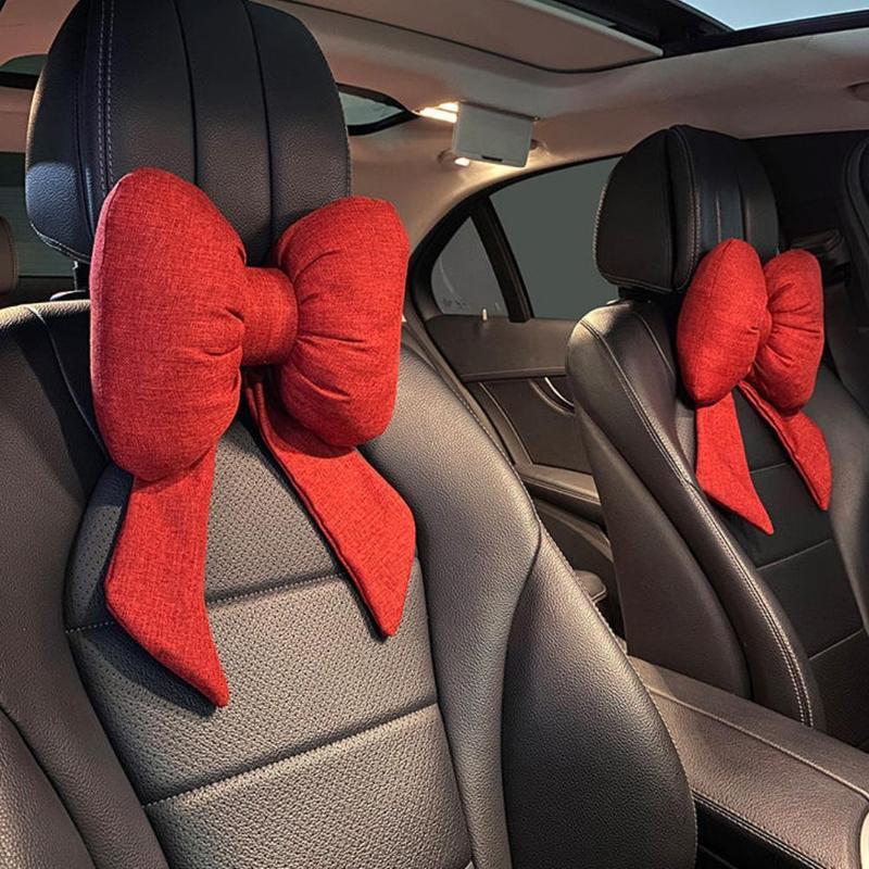 Product Introduction of Red Ribbon Bow Headrest Neck Pillow Seat Lumbar Support Pillows C1P1 33