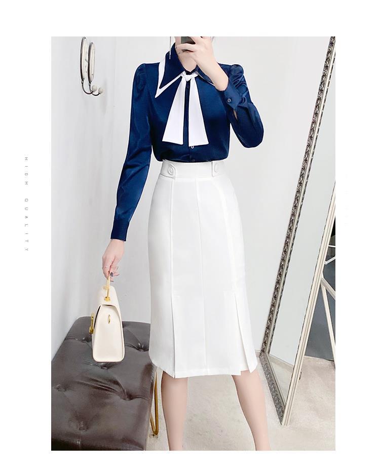 Product Introduction of Commuter Business Suit Women's 2024 New Women's Fashion Temperament Shirt with Skirt Two-Piece Set 17