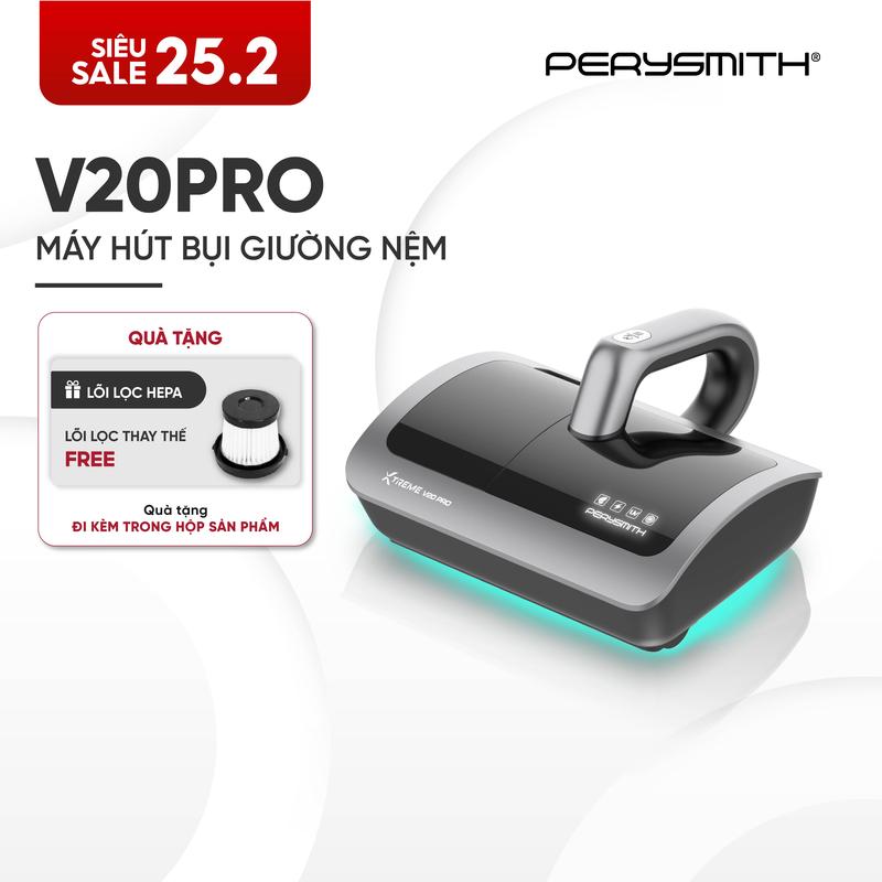 [Võ Hà Linh ] PERYSMITH V20PRO MÁY HÚT BỤI GIƯỜNG NỆM KHÔNG DÂY LỰC HÚT 15.000PA TRỌNG LƯỢNG 1,5KG Làm Sạch