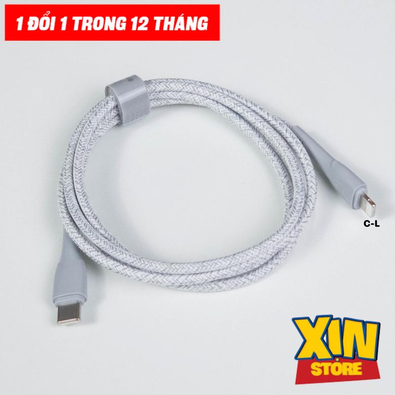 Cáp Sạc Nhanh (C to L) Bpower, Sạc nhanh tối đa 27W, Dài 1m, Dây bọc dù chống rối, BH 1 đổi 1.