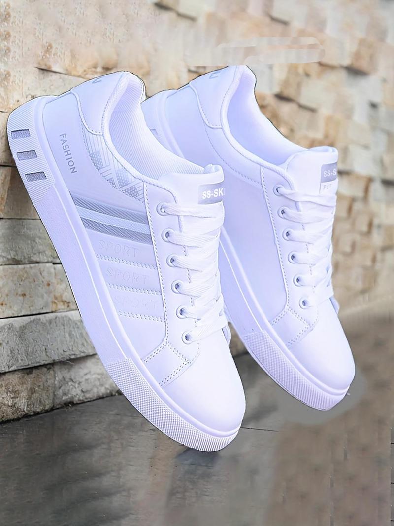 Product Introduction of Men's Fashionable Lace Up Low Top Sneakers, Casual Comfortable Breathable Sports Shoes, Trendy All-match Sneakers for Daily Wear 1