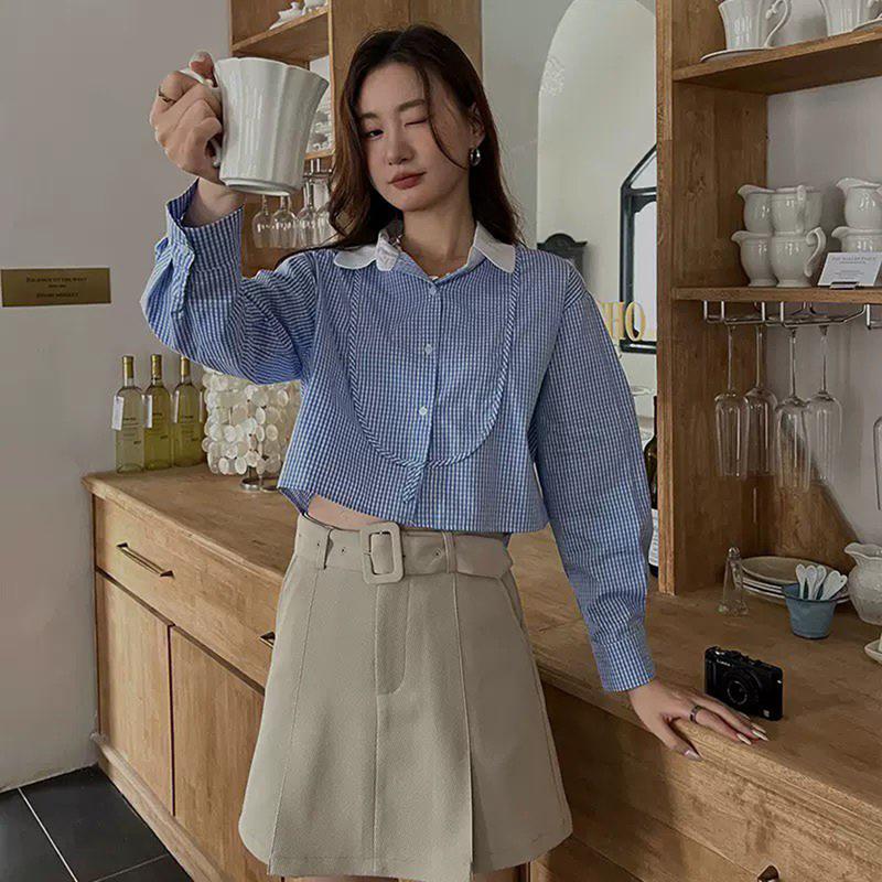    5 size  B1009- Áo sơ mi nữ sang chảnh áo kiểu Tay bồng vải lụa tằm cao cấp LAMO 