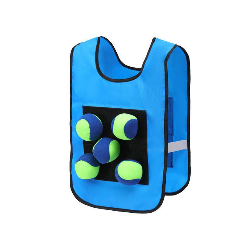 Stick Ball Vest Dodgeball Game with 5 Soft Balls Parent-Child Interactive Throwing Ball Toy Kids Boys Girls Playground Indoor Outdoor Activity Game 4