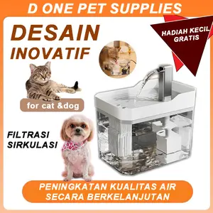 【Desain Baru】Air Mancur Minum Kucing Otomatis 1.5L untuk Musim Panas dengan Sirkulasi & Filtrasi Air Aktif, Cocok untuk Anjing dan Kucing | Air Mancur Minum Hewan Peliharaan Otomatis | Air Mancur Minum Elektrik Anjing & Kucing (Kran Tempel)