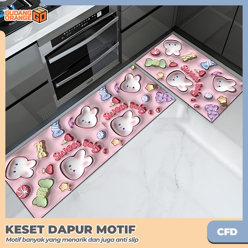 Product Introduction of COD GO - Keset Kaki Dapur Anti Slip Mat Dengan Motif Karakter Serbaguna 2 IN 1 1