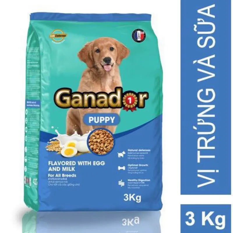 (Bao 3kg) dạng hạt cao cấp GANADOR thức ăn cho chó mọi lứa tuổi 2