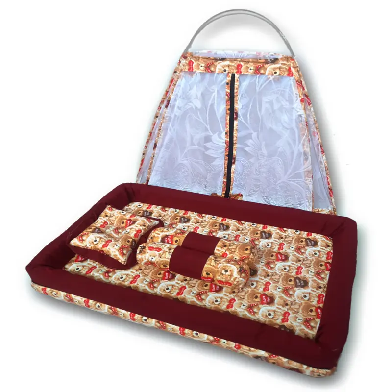 BEST-SELLER Kasur Bayi Kelambu / Tempat Tidur Bayi Kelambu Set Bantal Guling Free Sarung Tangan Bayi Nyamuk 7