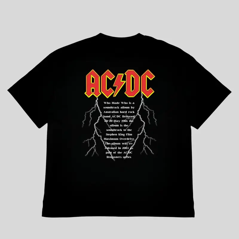 DISASTR Kaos Black Tshirt ACDC Who Made Who 1