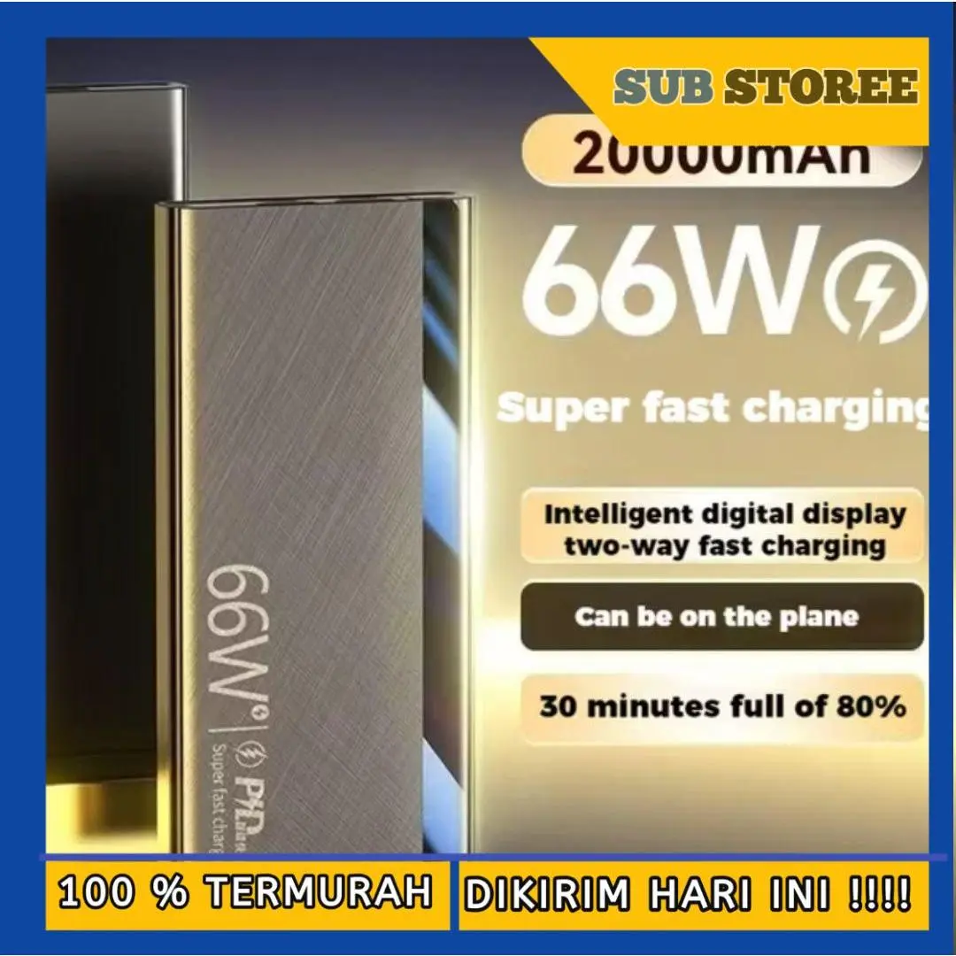 20.000 mAh Real Capacity Powerbank Fast Charging 4 in 1 Sudah termasuk ...