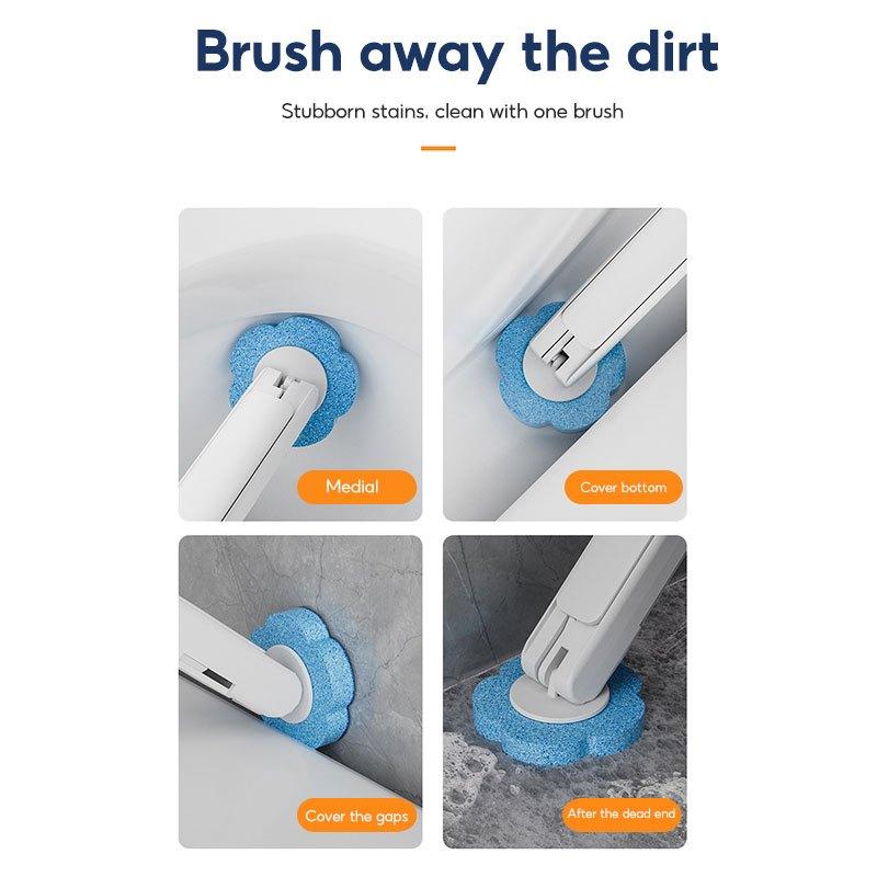 Bathroom Toilet Brush Set With 6pcs Refills Brushes Bathroom Aaccessories Toilet Cleaner Tool Home Supplies 6