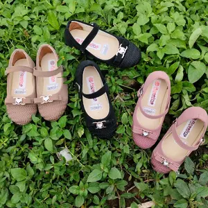 khainuna flat shoes anak perempuan kombinasi pita kaki sepatu fashion