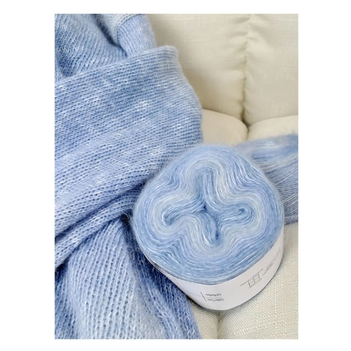 Len Mohair Loang Cầu Vồng Chuyên Móc Áo Khăn Thú Cuộn 50g moc lenco