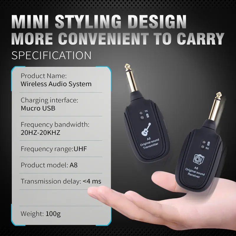 Wireless Electric Harmonica Transmitter Receiver, 1 Set Wireless BT Harmonica Receiver Electric Harmonica Audio Transmitter, Electric Harmonica Accessories, Thanksgiving, Chrismats Gift Set 6