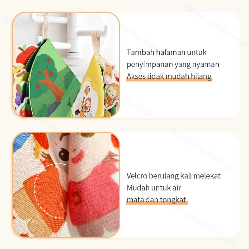 Bevavar Buku Kain Bayi Soft Book Newborn 3d Buku Bantal Bayi Cloth Book Edukasi Bayi 3
