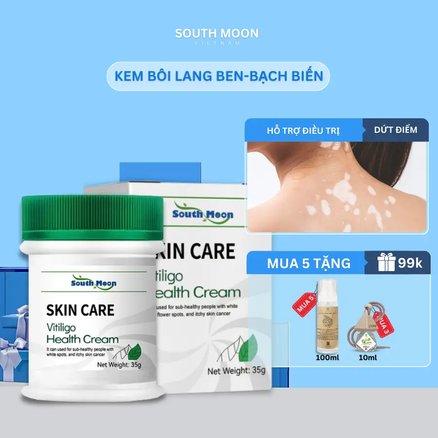 Kem Bôi Hỗ Trợ Tan Bạch Biến, Loại Bỏ Vi Nấm, Điều Hoà Sắc Tố Da South Moon Chính Hãng