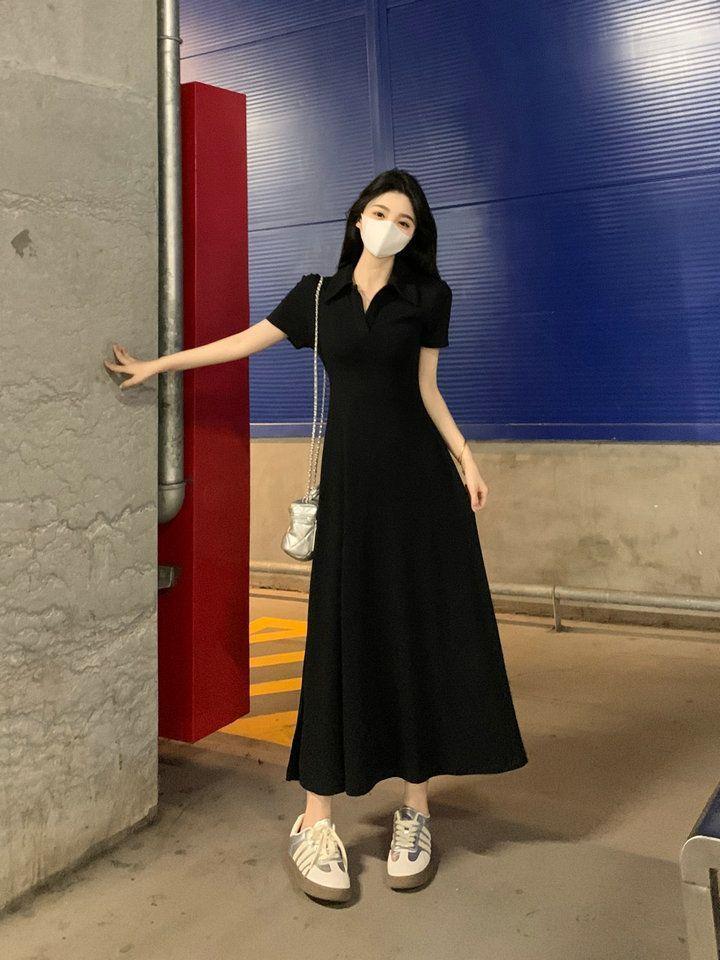 French Style High-End Short Sleeve Dress for Women, Summer Waist