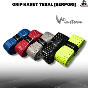 Grip Karet Tebal WINSTORM Prem Grip Karet Motif Berpori Badminton Grip Karet Polos Tenis Abu Raket
