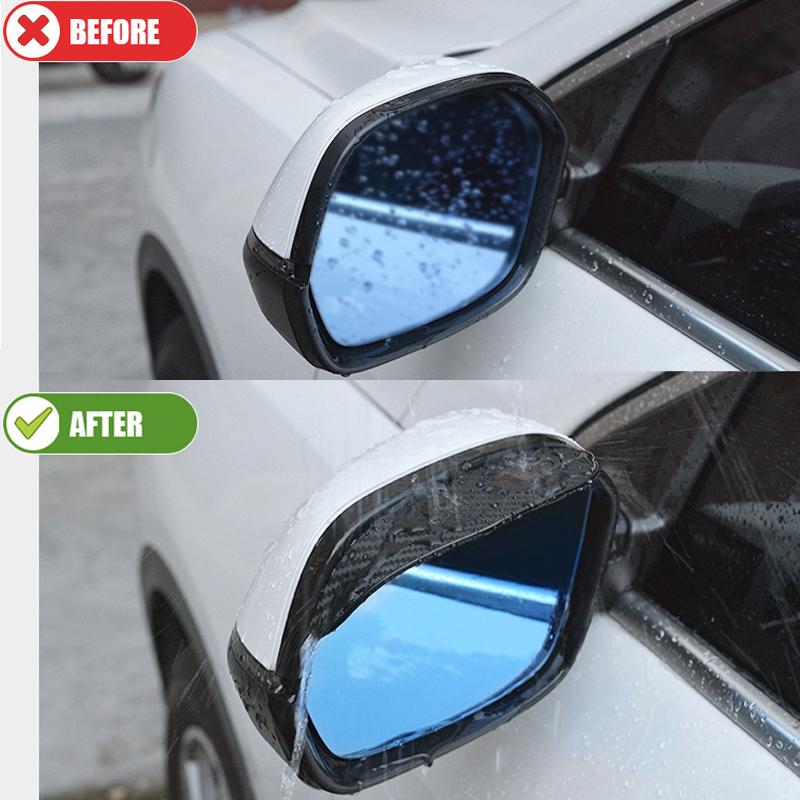 Tấm Chắn Gió Gương Chiếu Hậu Ô Tô Bằng Sợi Carbon Tấm Che Mưa, Bảo Vệ Linh Hoạt Cho Lông Mày, Tấm Che Mưa Lông Mày, 2 Cái / lốc 4